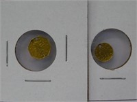 PAIR OF HOLED CALIFORNIA GOLD TOKENS