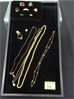 GROUPING OF 10K, 14K GOLD JEWELRY, FINDINGS