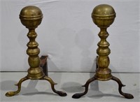 Antique Brass Firedogs / Andirons