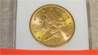 1898 $20 GOLD COIN - GRADED MS-62