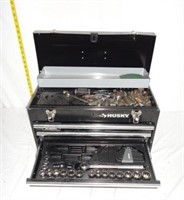 Husky Metal toolbox with tools & belt carrier U8B