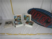 4 WildLife Explorer books, open sign & more U8B