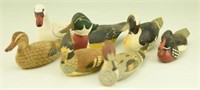 Selection of (7) Miniature carved decoys by