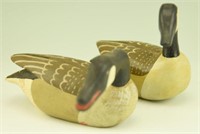 (2) Carved mini Canada Geese by Annis, Bloxom,
