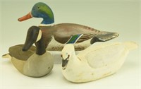 (3) Balsa carved 1/3 size decoys from the