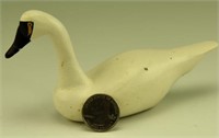 1988 Miniature Carved Tundra Swan by Clarence