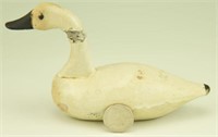 Miniature carved Swan decoy by the Holly Family