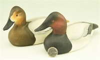 Pair of 1/3 size carved Canvasbacks by Bill