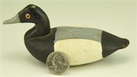 Miniature carved Bluebill drake decoy unsigned
