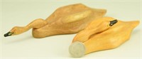 (2) Jack Simpers, Easton, MD carved Swan decoys