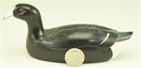 Miniature carved Coot decoy signed E.C. Gibbs,
