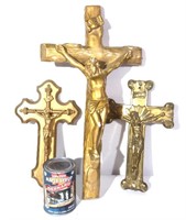Lot de 3 anciens crucifix de collection