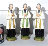 3 statuettes religieuses vintages, en platre