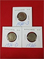 1936 Buffalo Nickel Set
