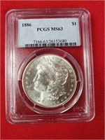 MS63 1886 Morgan Silver Dollar