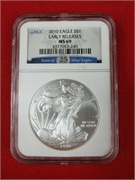 MS69 2010 Silver Eagle Coin