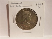 1963 Benjamin Franklin silver half-dollar