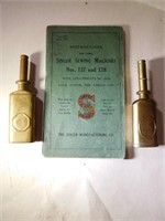 1920s Singer sewing machine manual & oil bottles