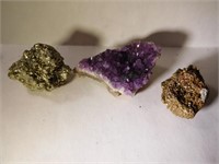 unique mineral specimens including amethyst geode