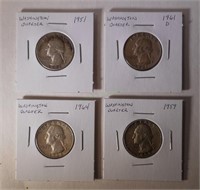 4 Silver quarters