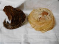 Two feathered mid-century women's hats