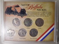 Six piece buffalo nickel collection