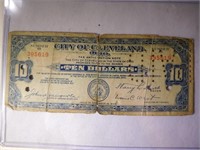 1933 Cleveland Ohio $10.00 tax anticipation Note