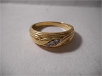 14kt yellow gold diamond accented wedding Band