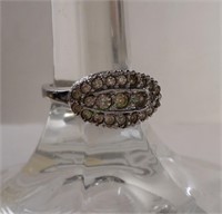 Beautiful mid-century sterling silver cluster ring