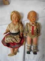 2 Antique Celluloid Dolls from 1910s-1920s