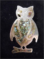 Large Vintage Silver Owl Brooch