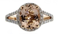 14kt Rose Gold 2.62 ct Morganite & Diamond Ring