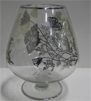 Oversized Glass Snifter w/ Sterling Silver Trim