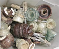 Tub Lot Of Vtg Glass & Ceramic Insulators