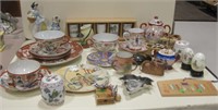 Asian Lot - Cups, Saucers, Figurines & Decor