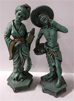2 - 16" Tall Resin Asian Figurines