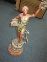 19" 19th Century Metal French Victory Statue
