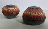2 - 2.5" Tall Navajo Signed Small Vases