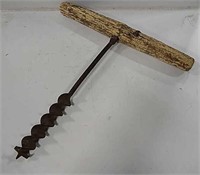 Vintage Wood Handled Screw - 16" Long Bit
