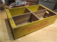Vintage Yellow Coca-Cola Wood Crate