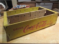 Vintage Yellow / Red Letter Coca-Cola Wood Crate