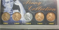 World War II Penny Collection 1941 - 1945