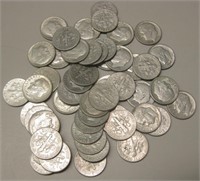 50 - Silver Roosevelt Dimes Assorted Dates & Mints