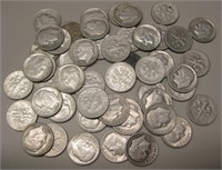 50 - Silver Roosevelt Dimes Assorted Dates & Mints