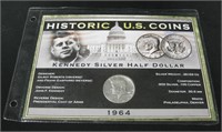 Historic US Coin - 1964 Kennedy Head Half Dollar