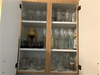 Contents of glassware in kitchen cabinet