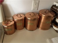 four peace copper color canister set