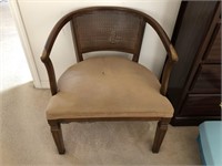 Brown wicker back chair