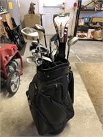 Set of golf clubs in the bag