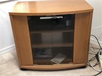 Oak TV stand glass front